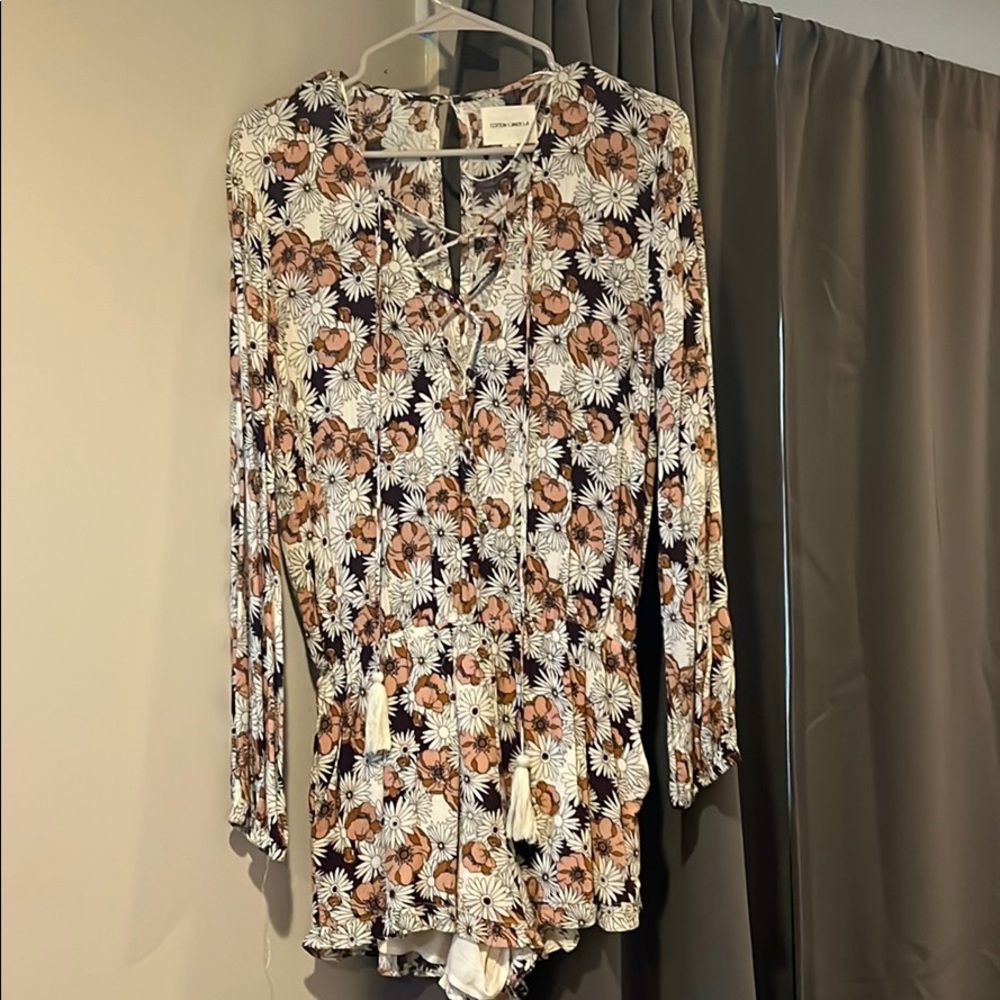 Floral long sleeved romper